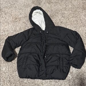 Old Navy Kids Black Hooded Puffer Jacket